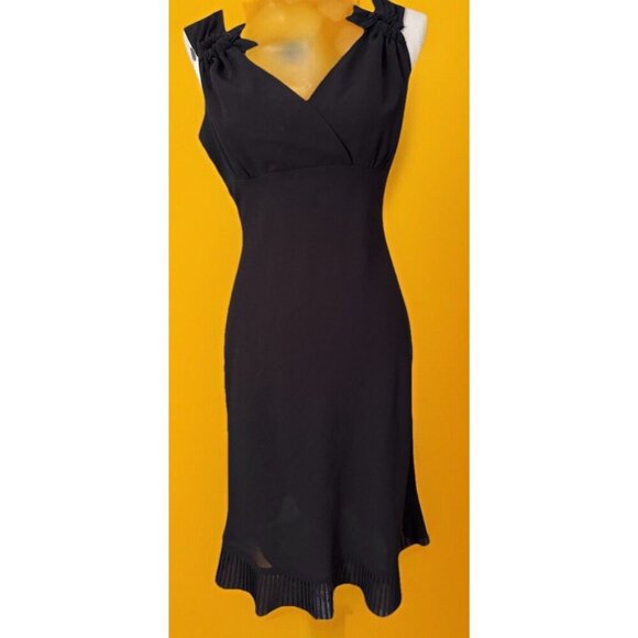 Citrine Dress Black Evening Dress SZ 8 Lined Career Professional Women’s Ruffle - Picture 1 of 8